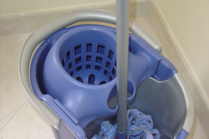Mop, bucket and cleaning tools